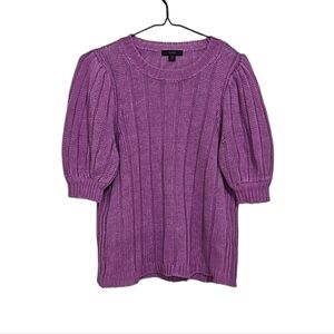 J Crew Puff Sleeve 100% Linen Sweater